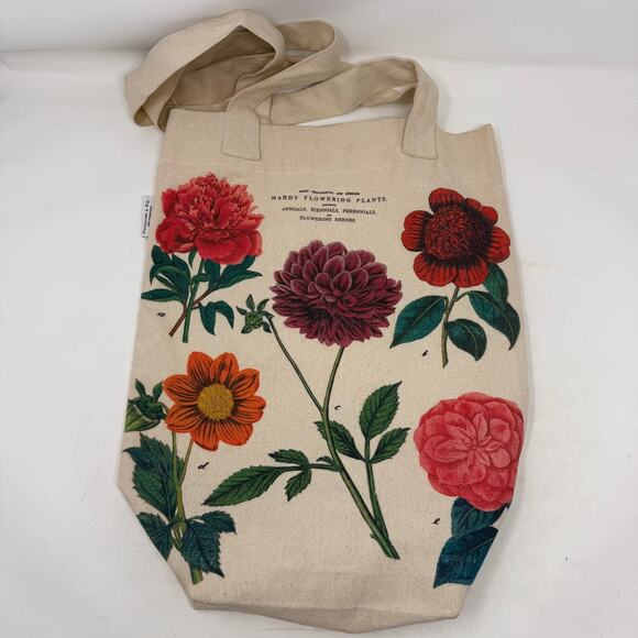 Cavallini & Co. Botanical Flowers Canvas Tote Bag – Vintage Floral Print - Picture 11 of 11